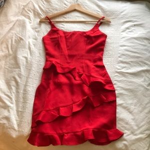 Red Selfie Leslie Ruffle Mini Dress